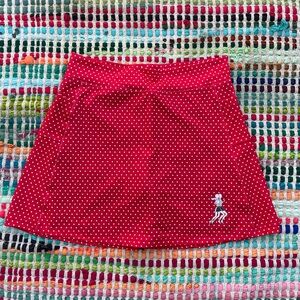 Womens running skirt red & white polka dot Size 4